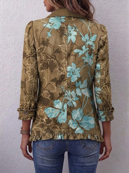 Domenica | Chaqueta Floral Degradada con Volantes