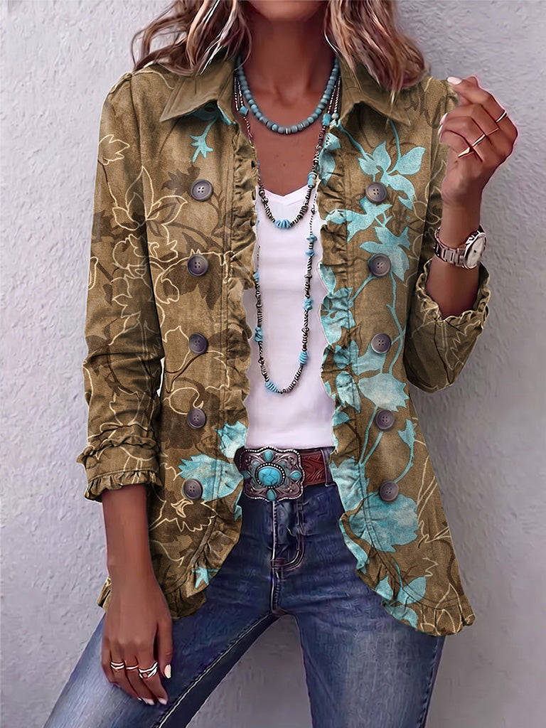 Domenica | Chaqueta Floral Degradada con Volantes