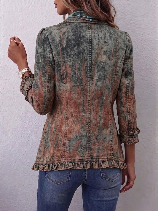 Vincenza | Chaqueta Degradada Texturizada con Volantes