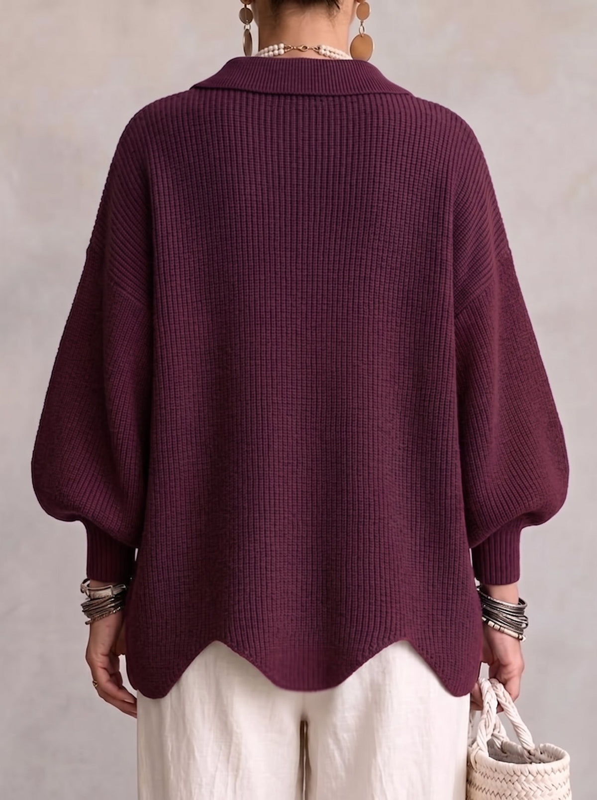 Adela | Cárdigan Oversize con Cuello