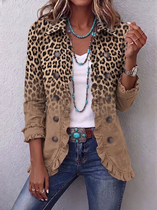 Silvana | Chaqueta Leopardo Degradada con Volantes