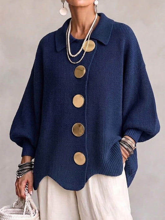 Adela | Cárdigan Oversize con Cuello
