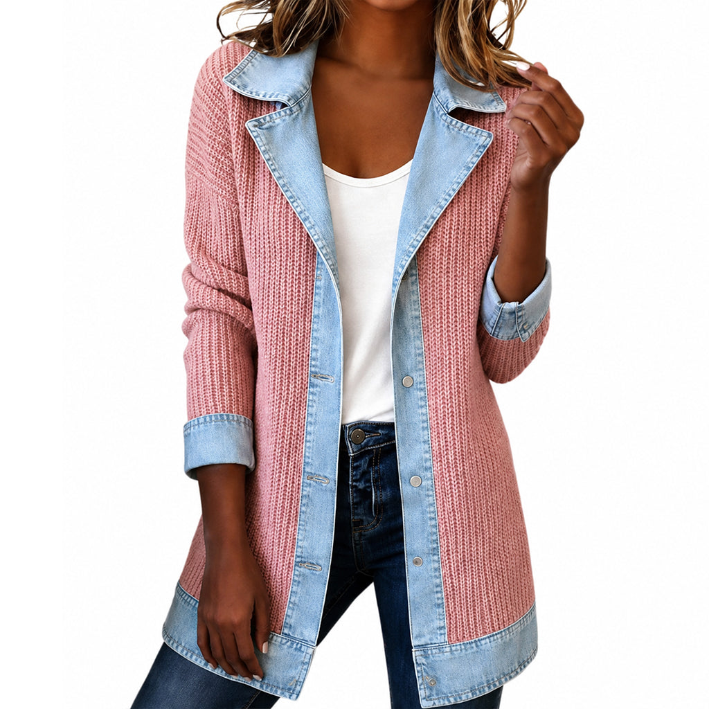 Lea | Chaqueta Denim y Punto de Canalé
